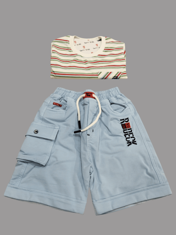 Boys' Striped T-Shirt & Cargo Shorts Set 10.3573