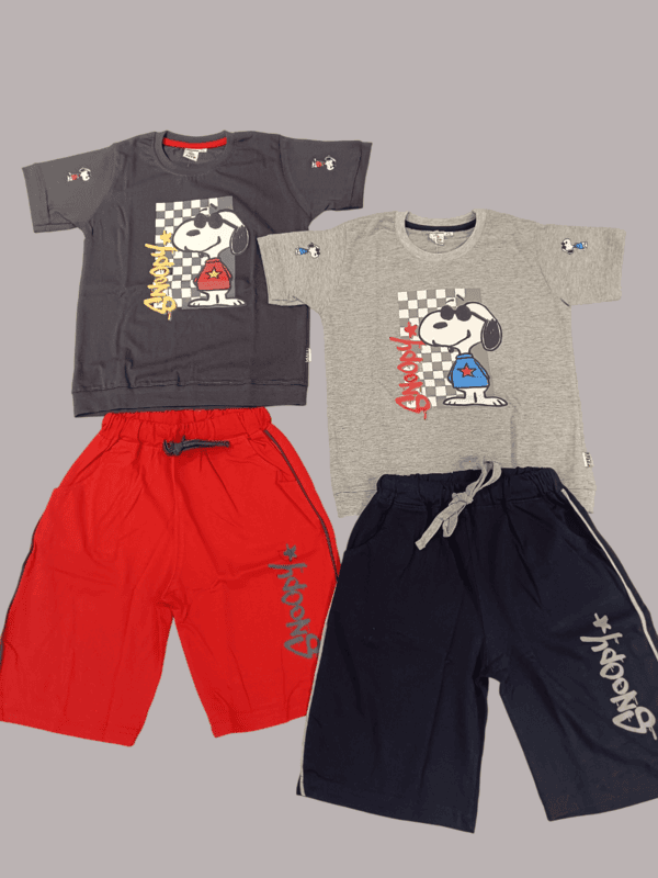 Kids "Snoopy Cartoon" Printed T-Shirt and Shorts D.30.517A B.2228