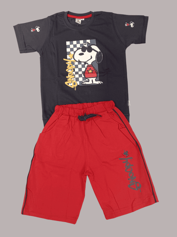 Kids "Snoopy Cartoon" Printed T-Shirt and Shorts D.30.517A B.2228