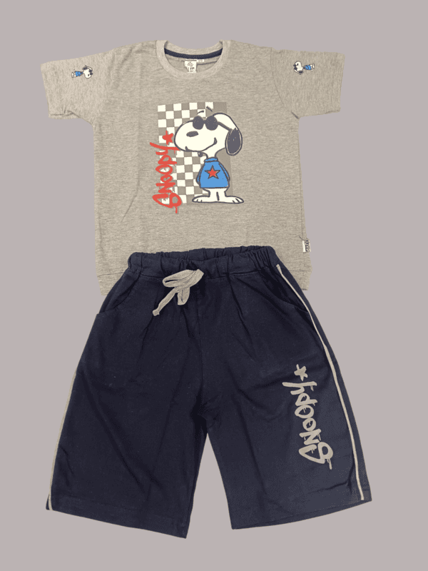 Kids "Snoopy Cartoon" Printed T-Shirt and Shorts D.30.517A B.2228