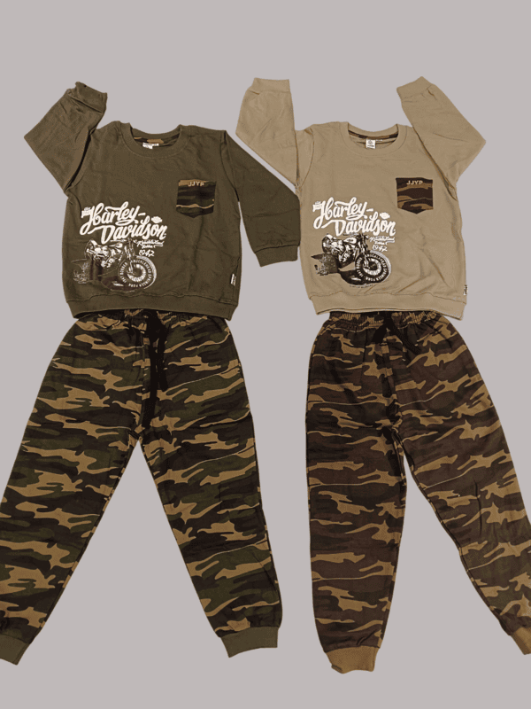 Kids Harley Davidson Printed Sweatshirt & Camouflage Jogger D.2.2014 B.2062