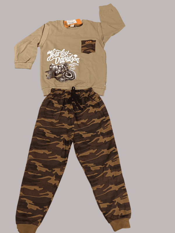 Kids Harley Davidson Printed Sweatshirt & Camouflage Jogger D.2.2014 B.2062