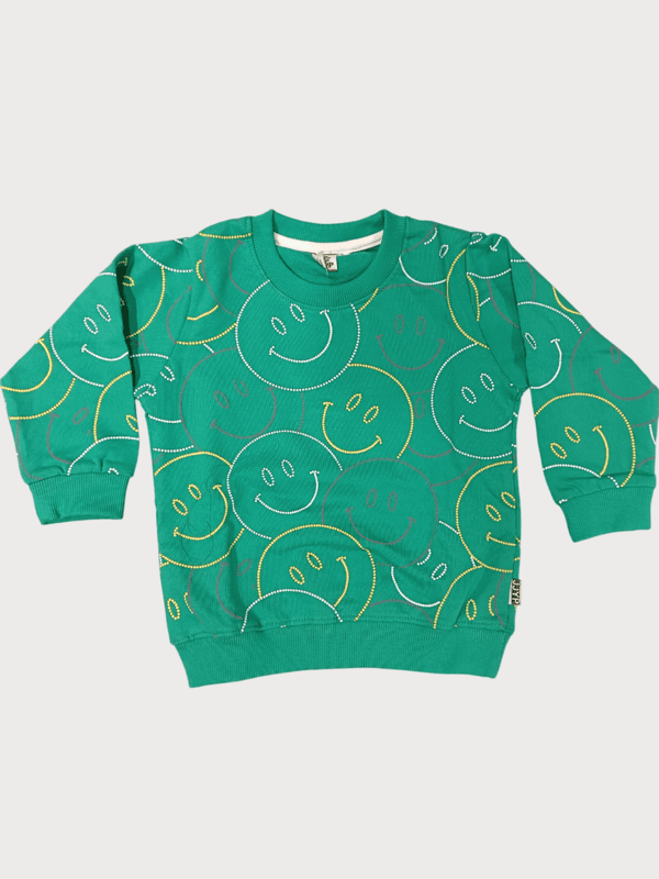 Kids "Smiley Print" Full Sleeves Sweatshirt and Jogger Pant D.7.2039 B.2091