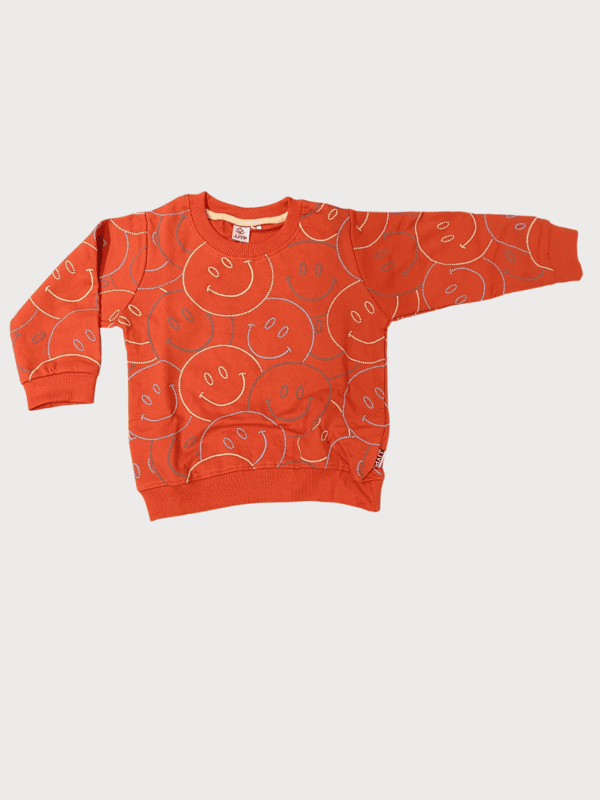Kids "Smiley Print" Full Sleeves Sweatshirt and Jogger Pant D.7.2039 B.2091