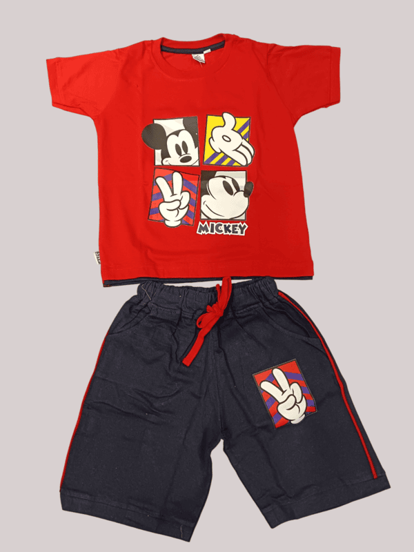 Kids "Mickey Cartoon" Printed T-Shirt and Shorts Set D.21.519 B.2173