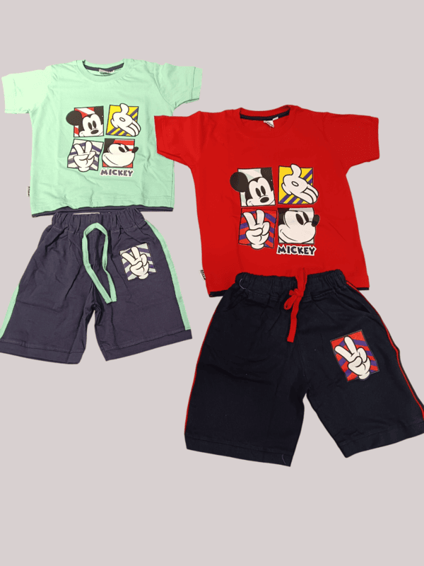 Kids "Mickey Cartoon" Printed T-Shirt and Shorts Set D.21.519 B.2173