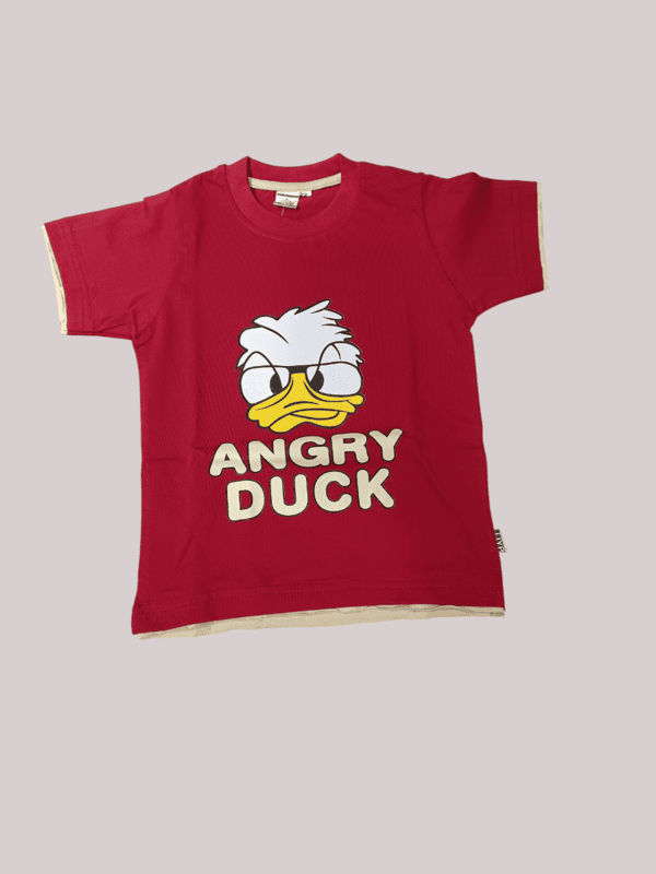 Kids "Angry Duck" Cartoon Print T-Shirt and Shorts pair D.28.515A B.2214