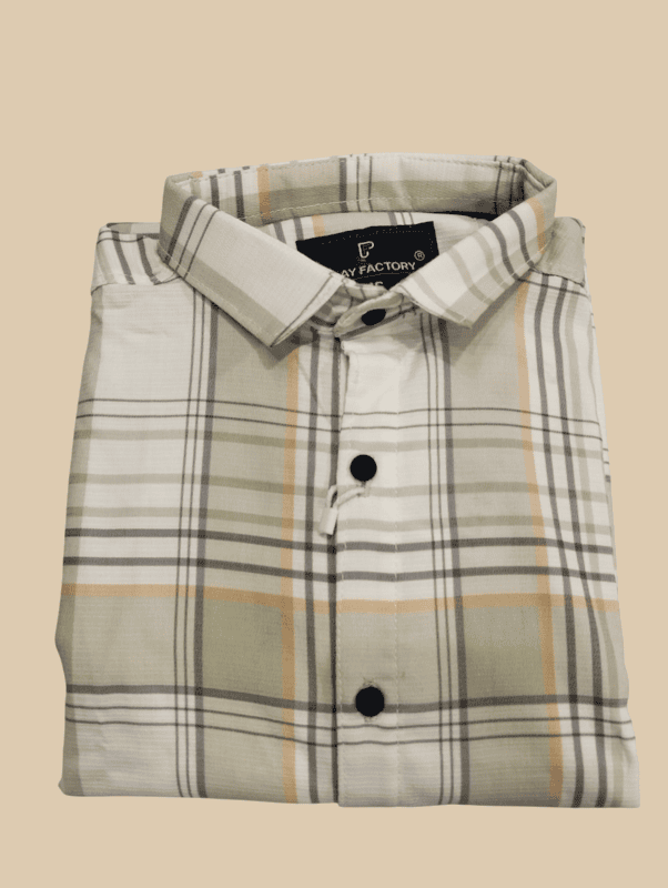 "Classic Plaid Boys' Short-Sleeve Button-Up Shirt D.7.13272 B.5429