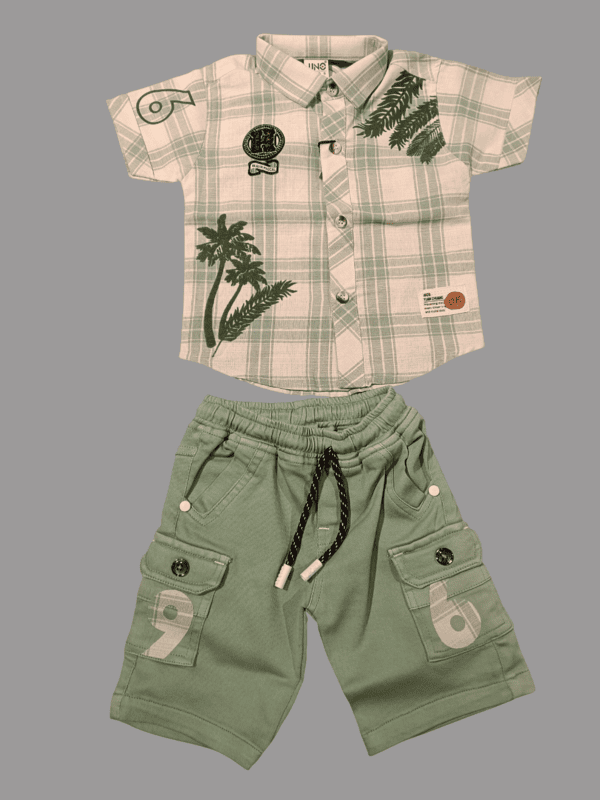 Boys' Tropical Plaid Shirt & Cargo Shorts Set D.15.10111 B.2927