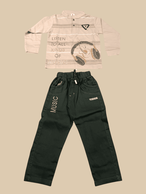 Music-Themed Full Sleeve T-Shirt & Pant Set D.3.U80019 B.2862