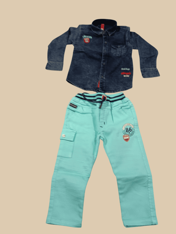 Denim Shirt + Mint Green Pant D.57/6 B.4104