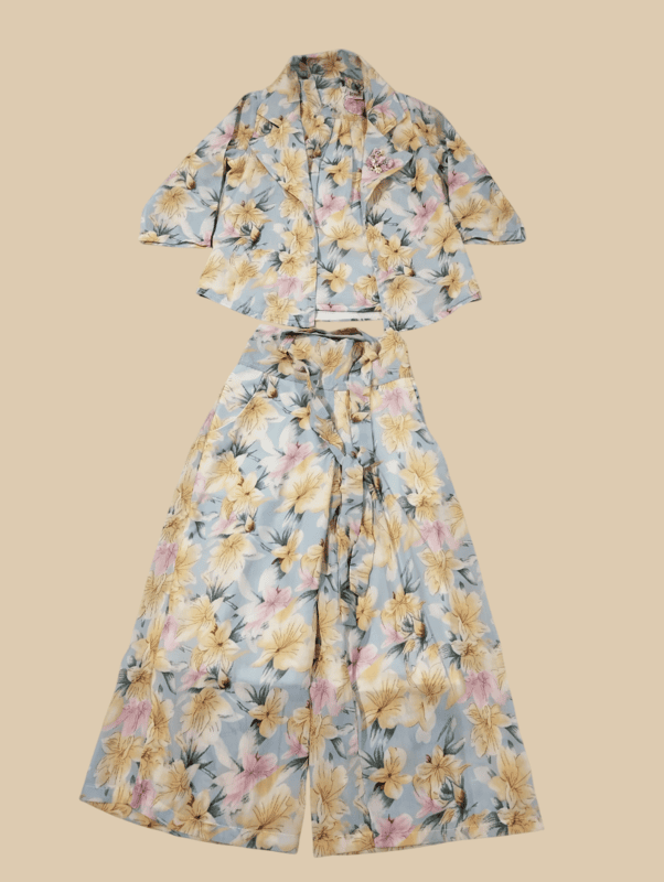 Elegant Floral Printed Girls' Co-Ord Set D.5.2049 B.3676