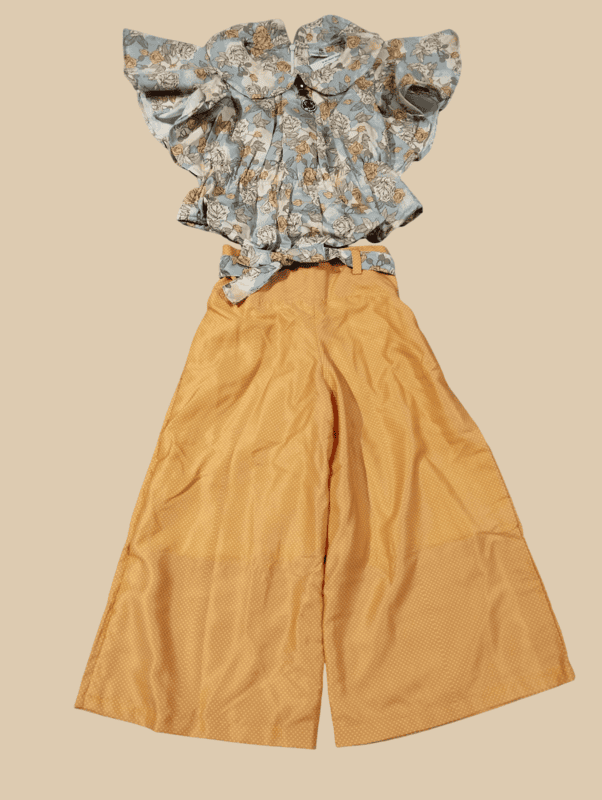 Peach Blossom Girls' Floral Top & Palazzo Set D.8/6 B.4322