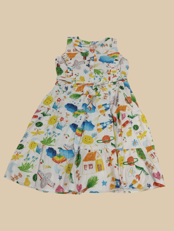 Girls' Sleeveless Cotton Frock D.18.1295 B.7880