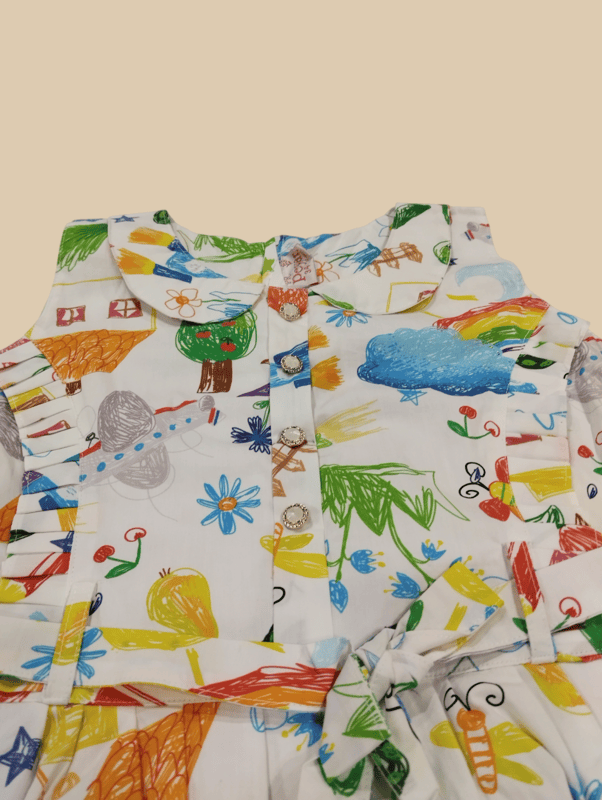 Girls' Sleeveless Cotton Frock D.18.1295 B.7880