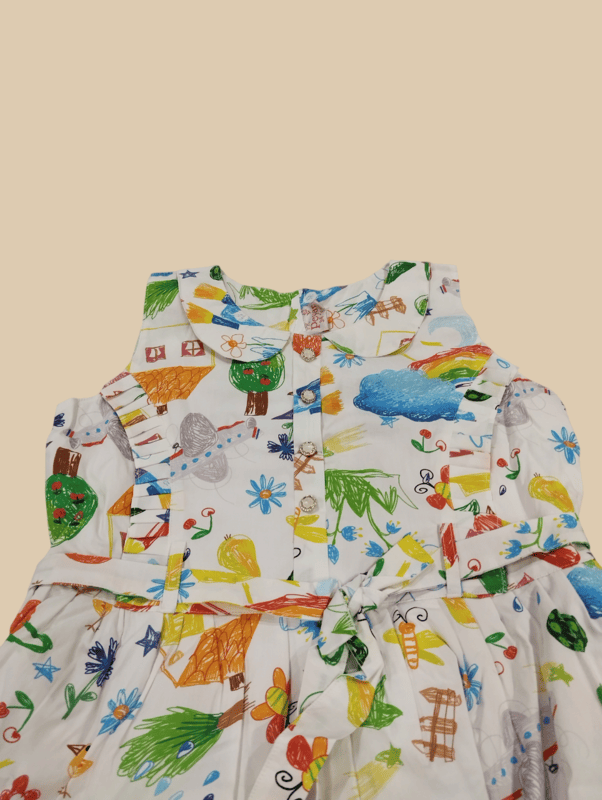 Girls' Sleeveless Cotton Frock D.18.1295 B.7880