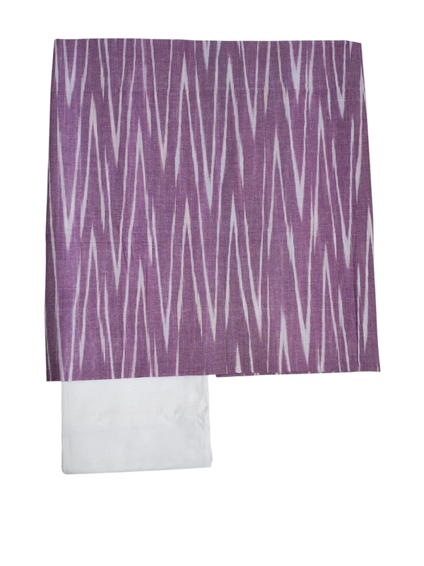 Plum Ikkat Unstitched Salwar Suit Dress Material with Dupatta