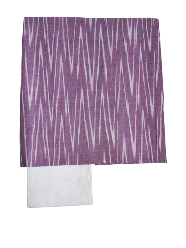 Plum Ikkat Unstitched Salwar Suit Dress Material with Dupatta