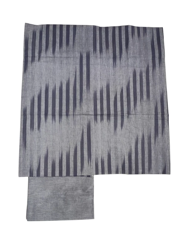 Grey Ikkat Unstitched Salwar Suit Dress Material with Dupatta