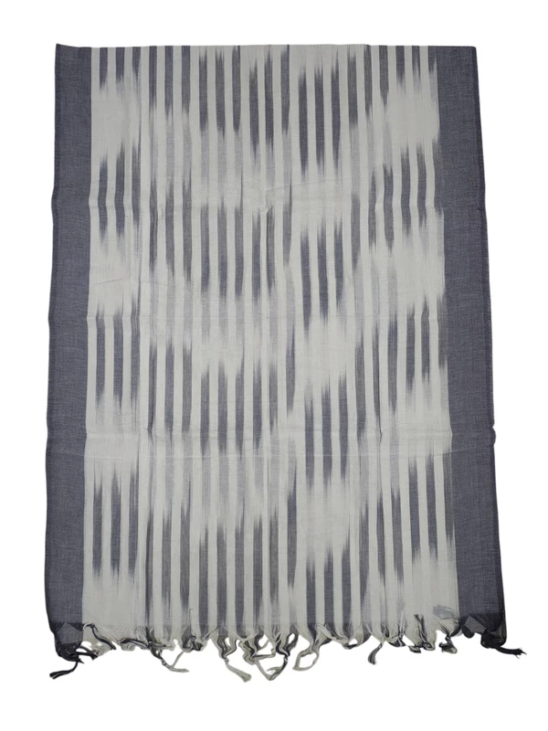 Grey Ikkat Unstitched Salwar Suit Dress Material with Dupatta