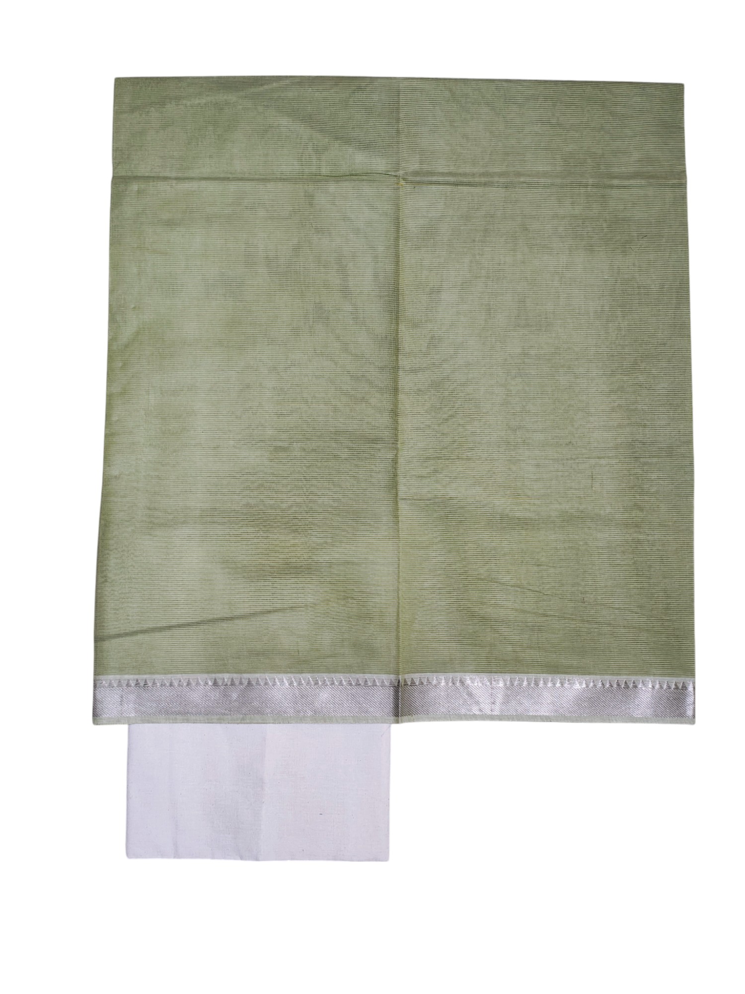 Green Mangalagiri Cotton Unstitched Salwar Suit Set with Dupatta for Women