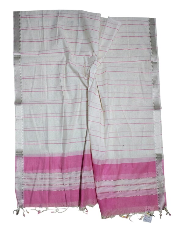 Pink Mangalagiri Cotton Unstitched Salwar Suit Set with Dupatta for Women