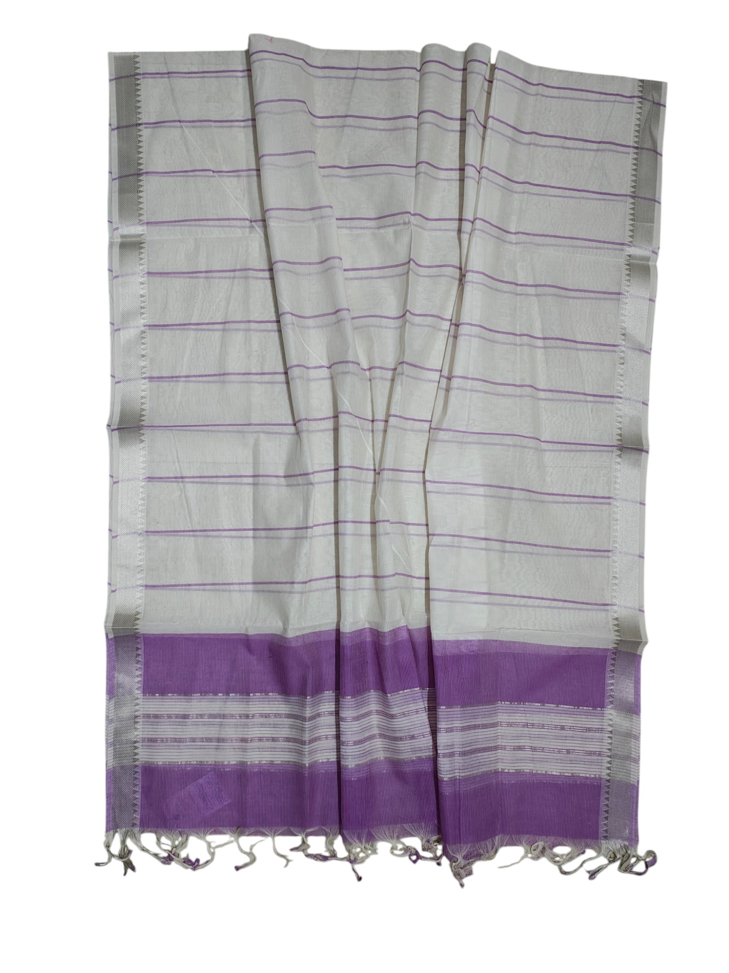 Purple Mangalagiri Cotton Unstitched Salwar Suit Set with Dupatta for Women