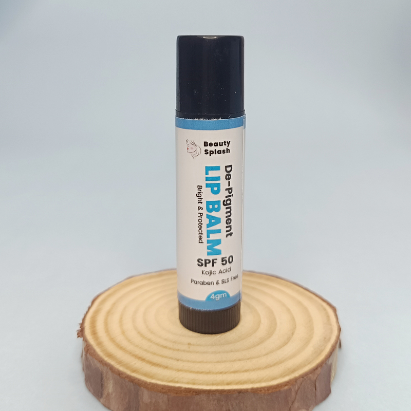 Bright & Protected: Depigment Lip Balm with Kojic Acid & SPF 50 for Dark Spot Correction & Sun Defense