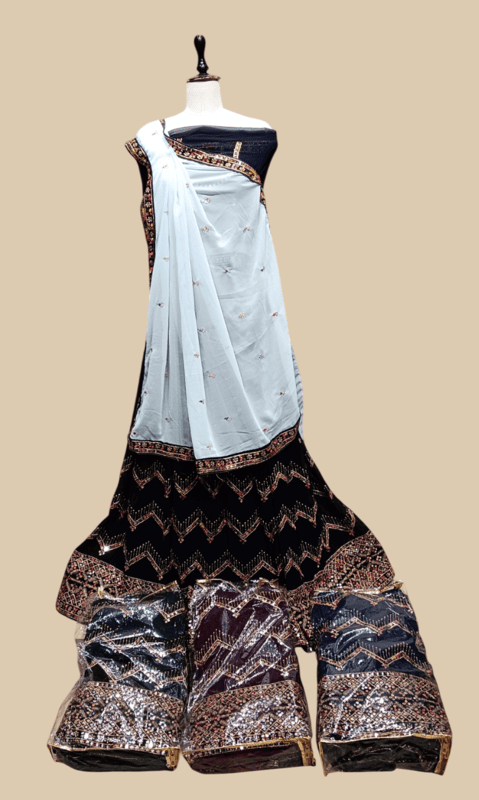 SLIDER Velvet Mirror Work Lehenga Choli Set D.9/4