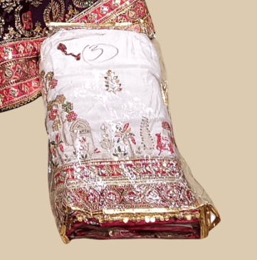 Pink and Purple Traditional Embroidered Lehenga Choli with Bandhej Dupatta D5/2