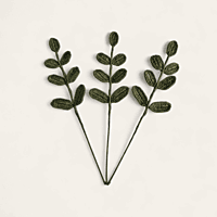 Large Leaf with Stem Dark Green