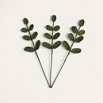 Large Leaf with Stem Dark Green