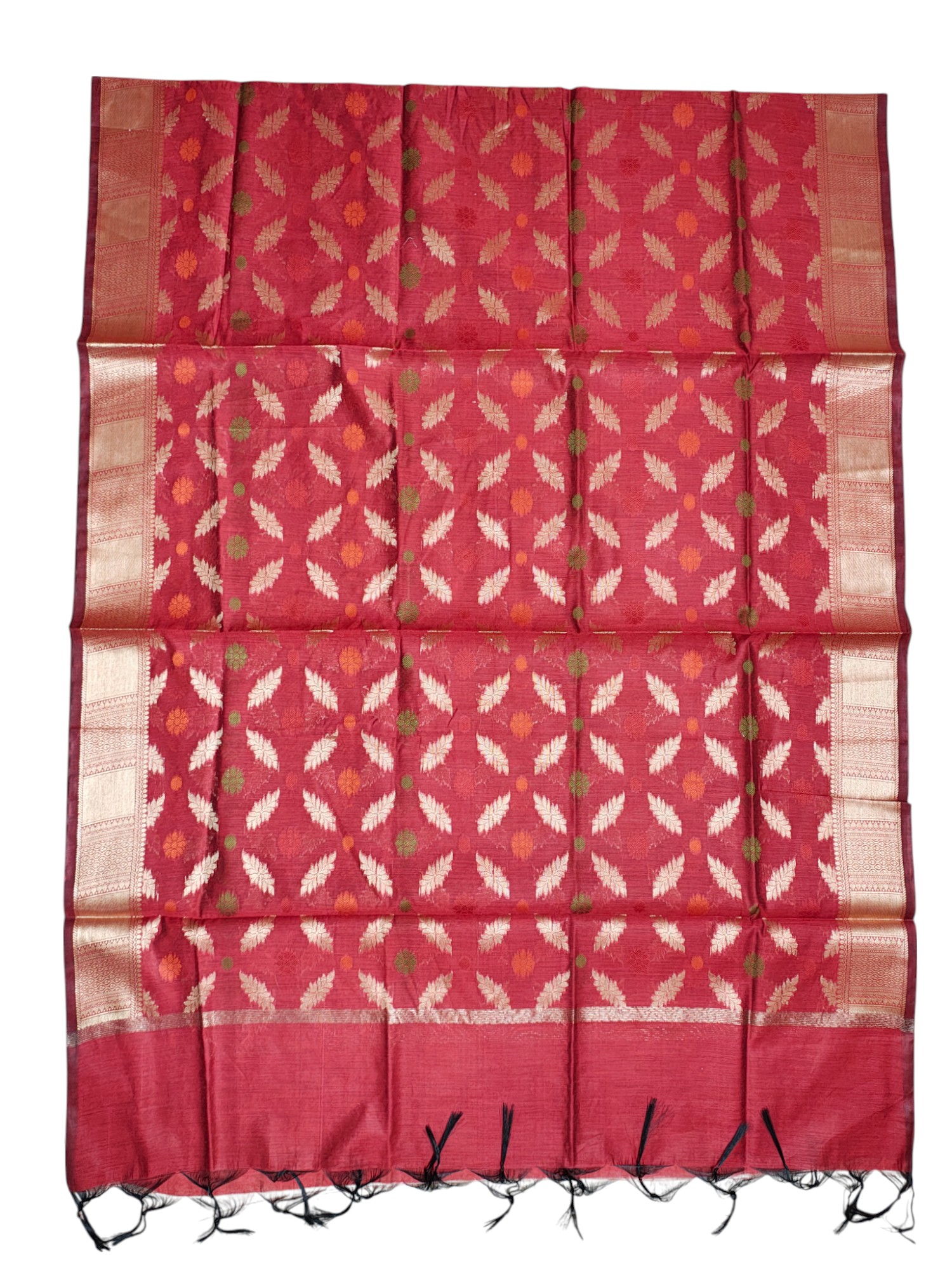 Maroon Banarasi Silk Unstitched Salwar Suit Set for Women