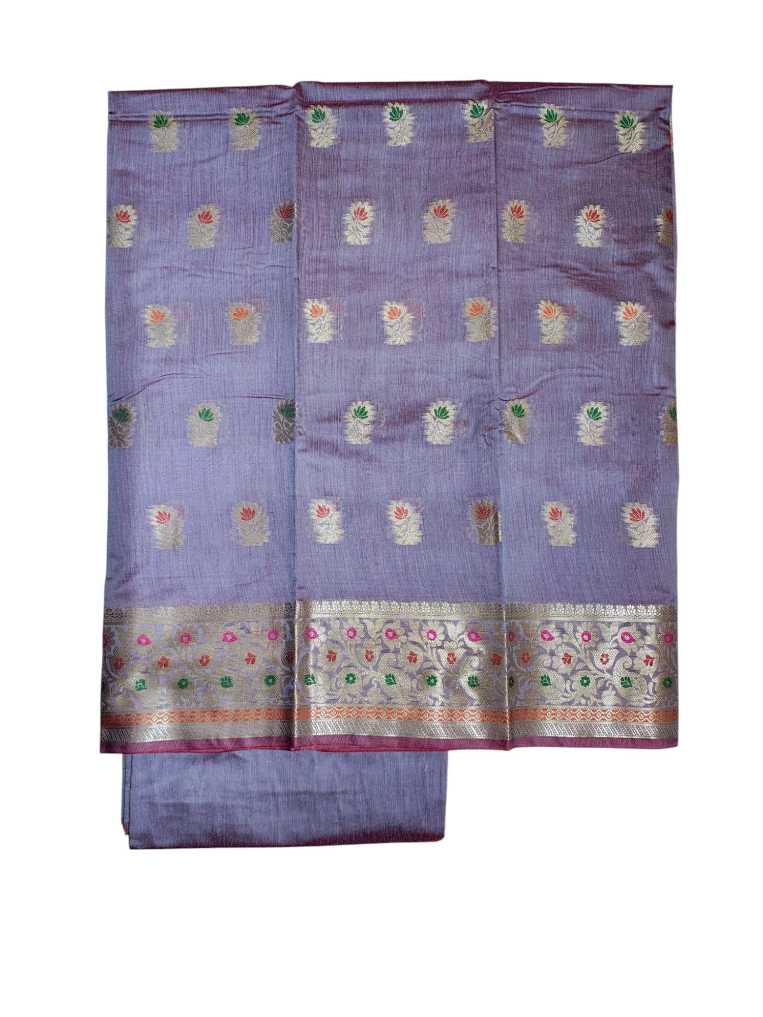 Lavender Banarasi Silk Dress Materials for Women