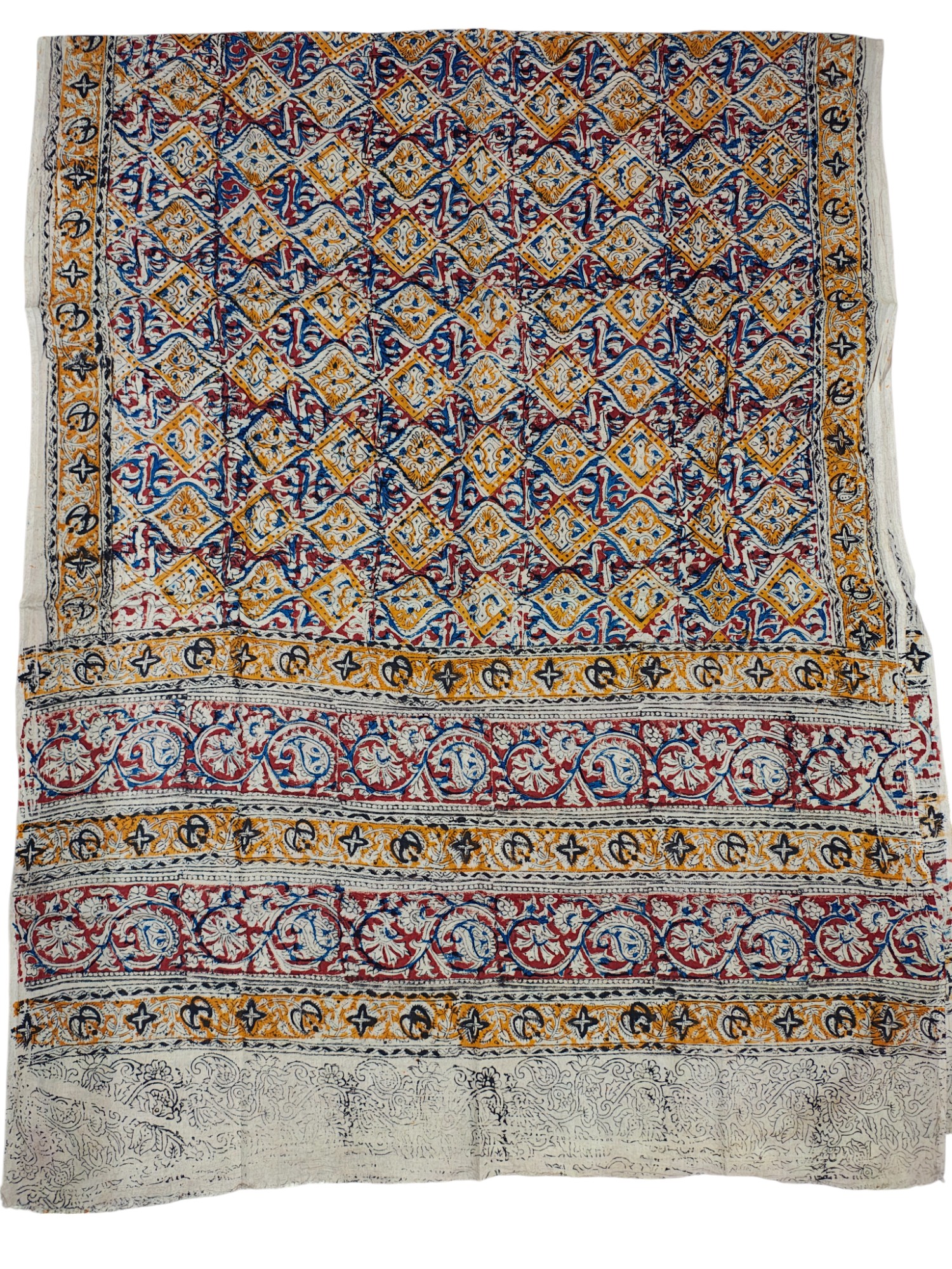 Wine Kalamkari Unstitched Salwar Suit Set with Dupatta