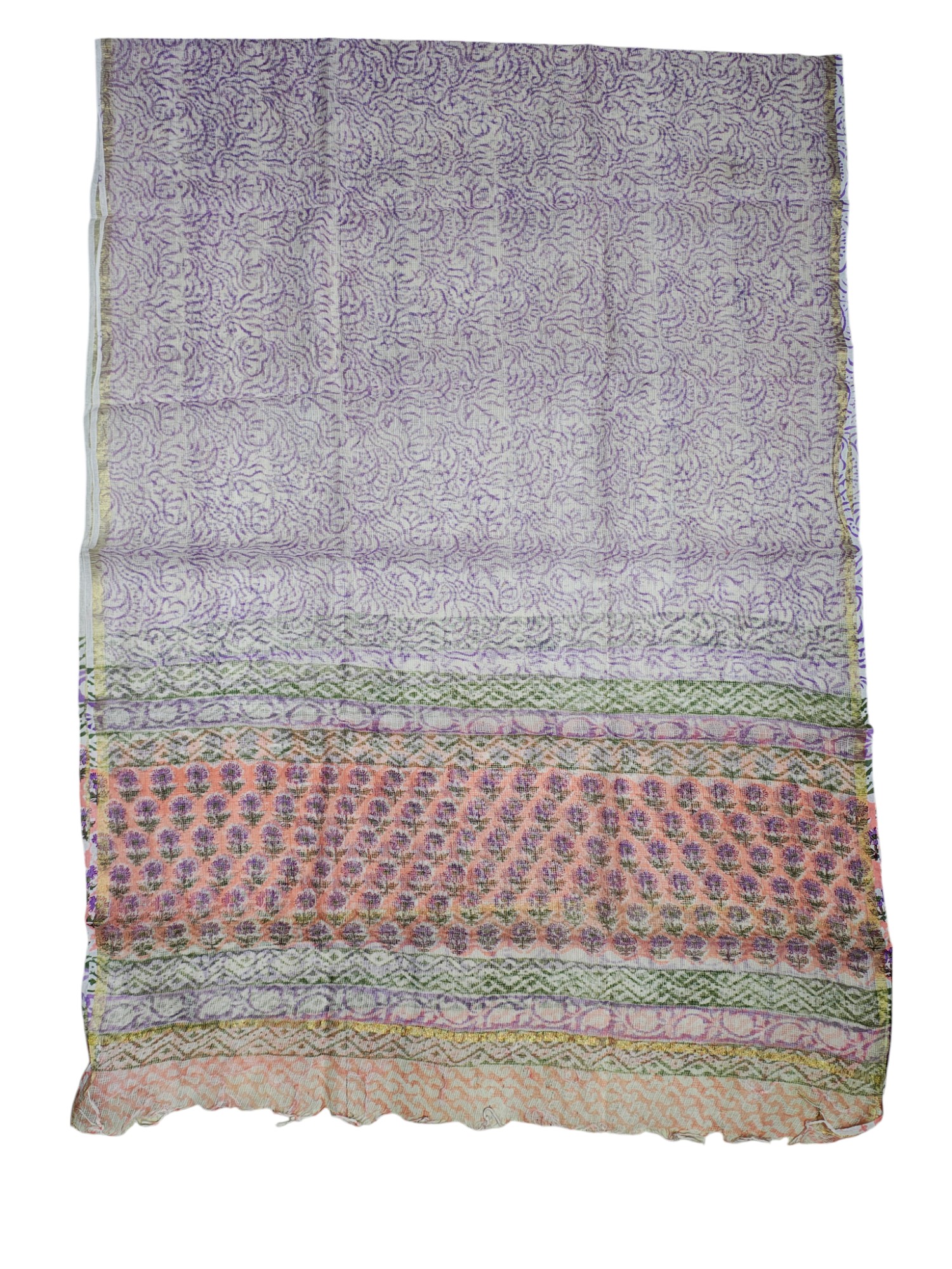 Pink Kota Doria Unstitched Suit Set for Women