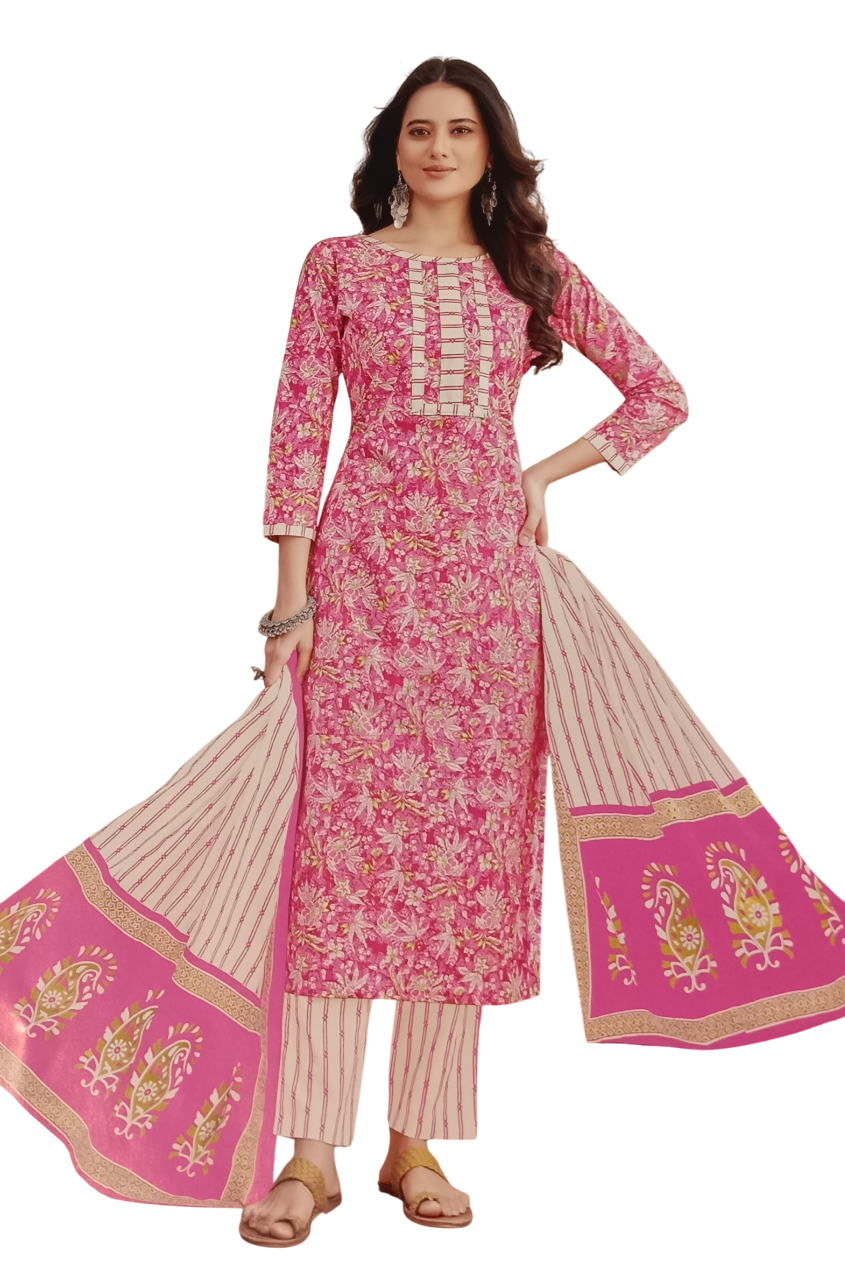 Women's Cotton Printed Dress Materials (Unstitched) D.6/16