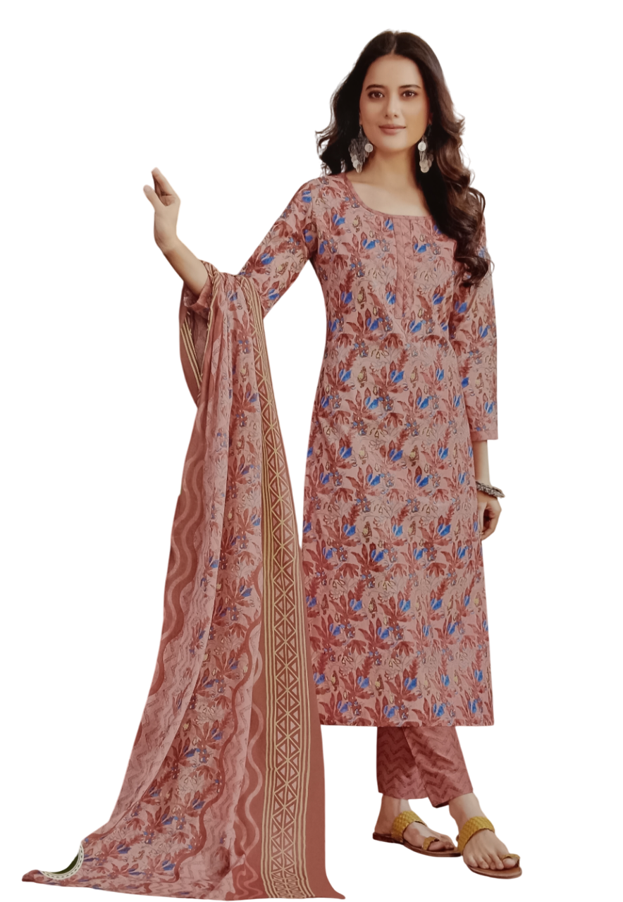 Women's Cotton Printed Dress Materials (Unstitched) D.6/16