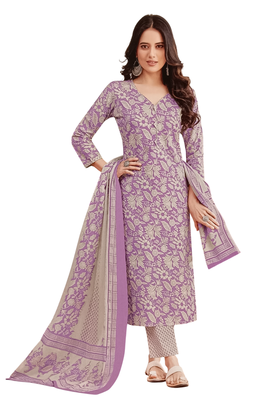 Women's Cotton Printed Dress Materials (Unstitched) D.6/16