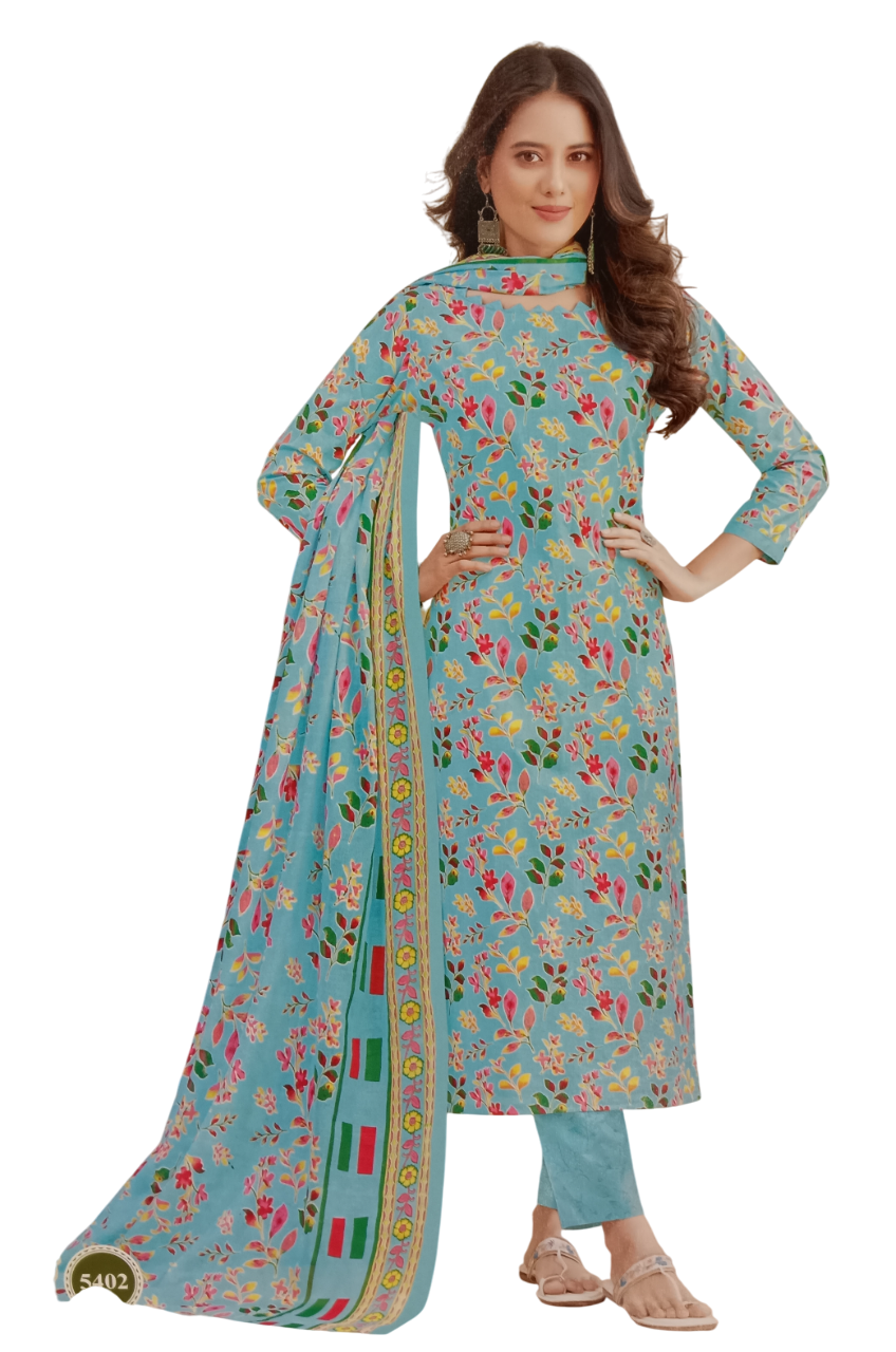 Women's Cotton Printed Dress Materials (Unstitched) D.6/16