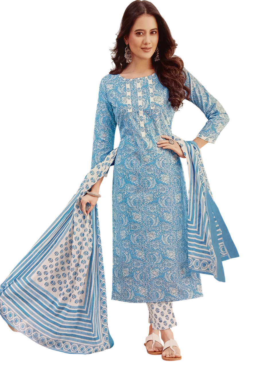 Women's Cotton Printed Dress Materials (Unstitched) D.6/16