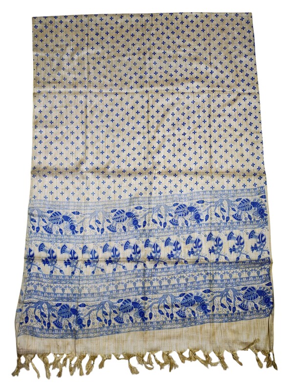 Indigo Batik Print Cotton Dupatta