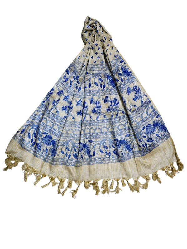 Indigo Batik Print Cotton Dupatta