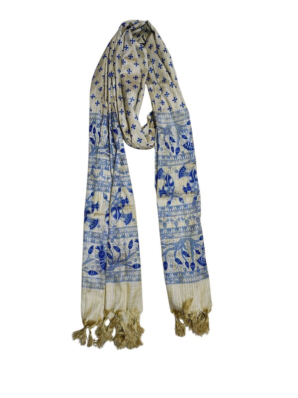 Indigo Batik Print Cotton Dupatta