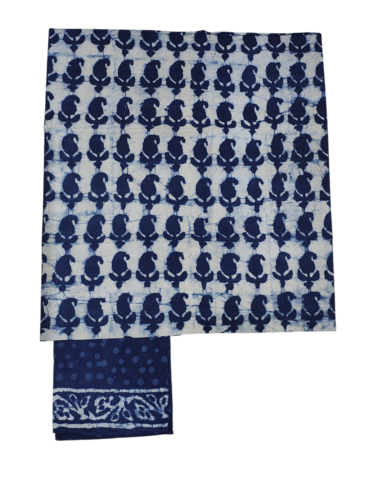 Indigo Dabu Print Pure Cotton Linen Salwar Suit Set