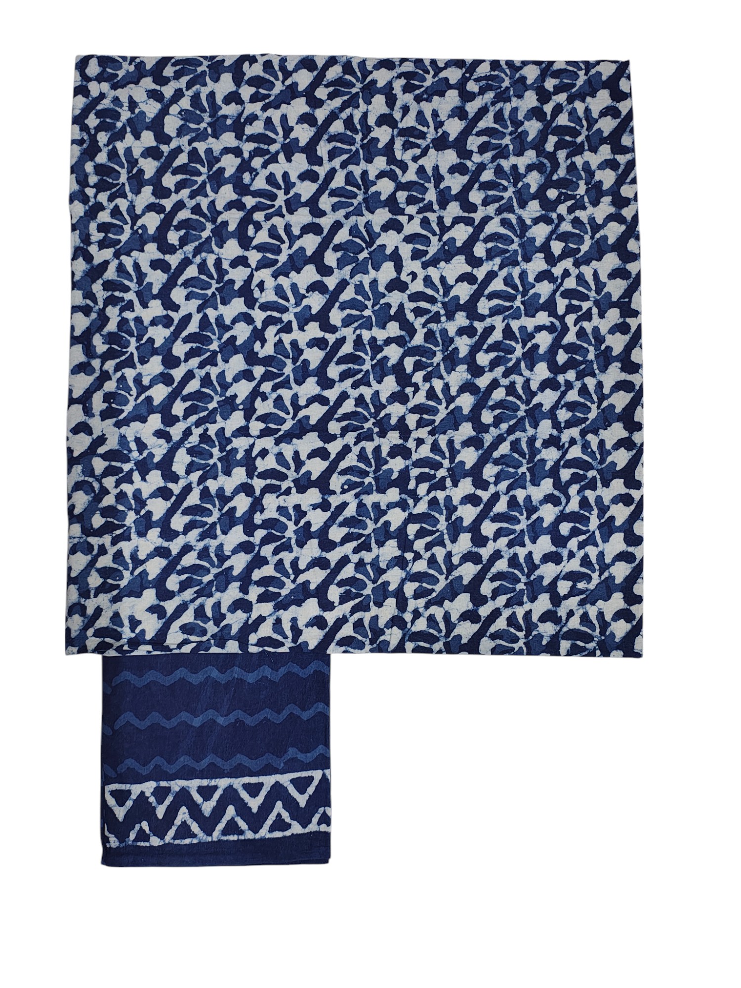 Indigo Dabu Hand Block Print Kota Doria Dress Materials