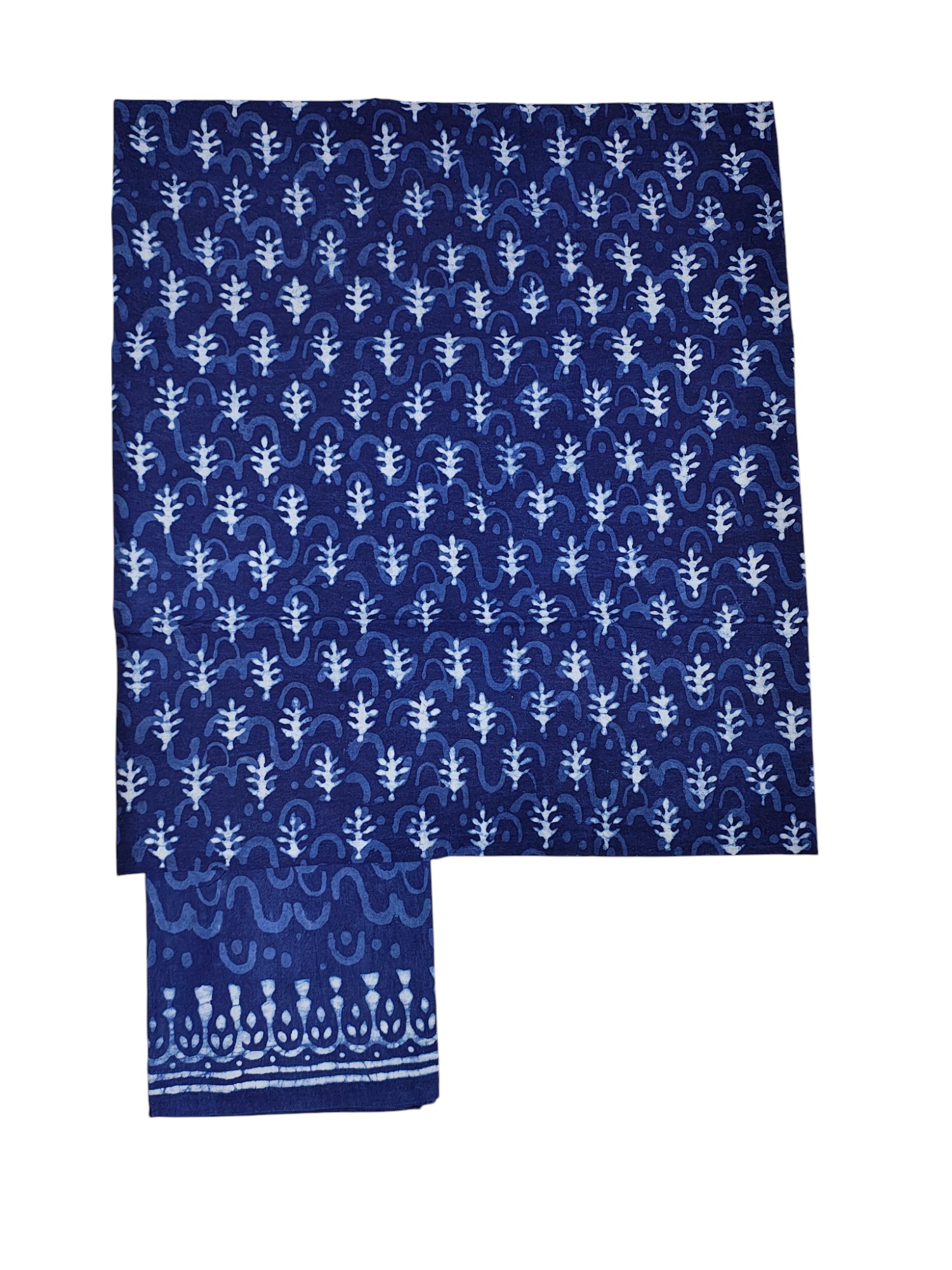 Indigo Dabu Print Kota Doria Dress Materials