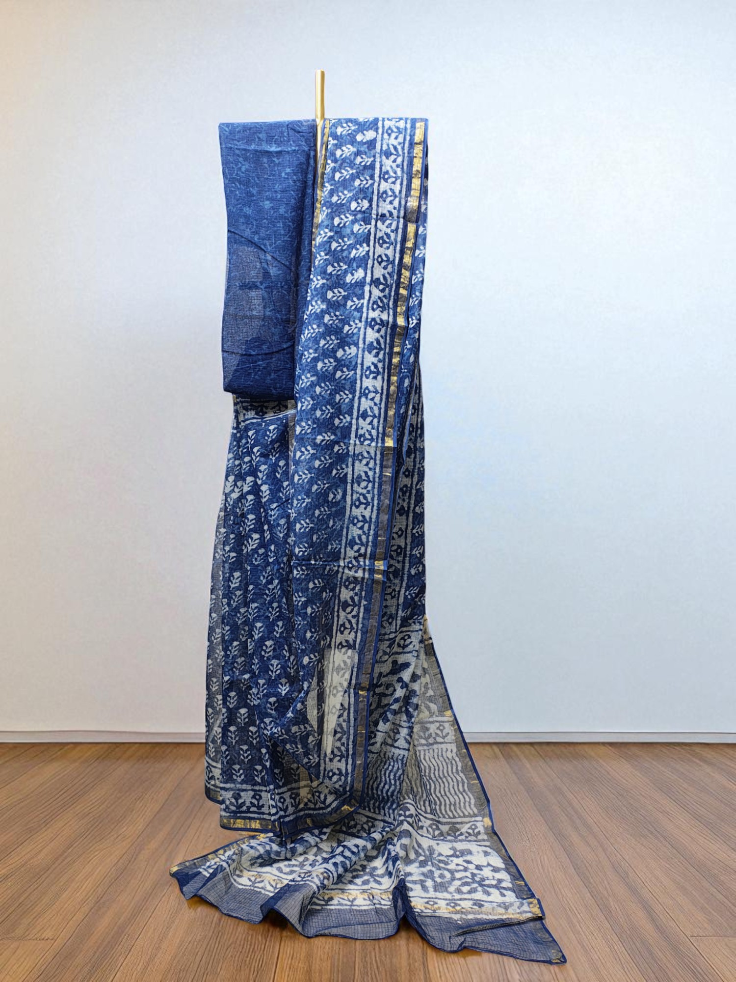 Indigo Kota Doria Saree for Women