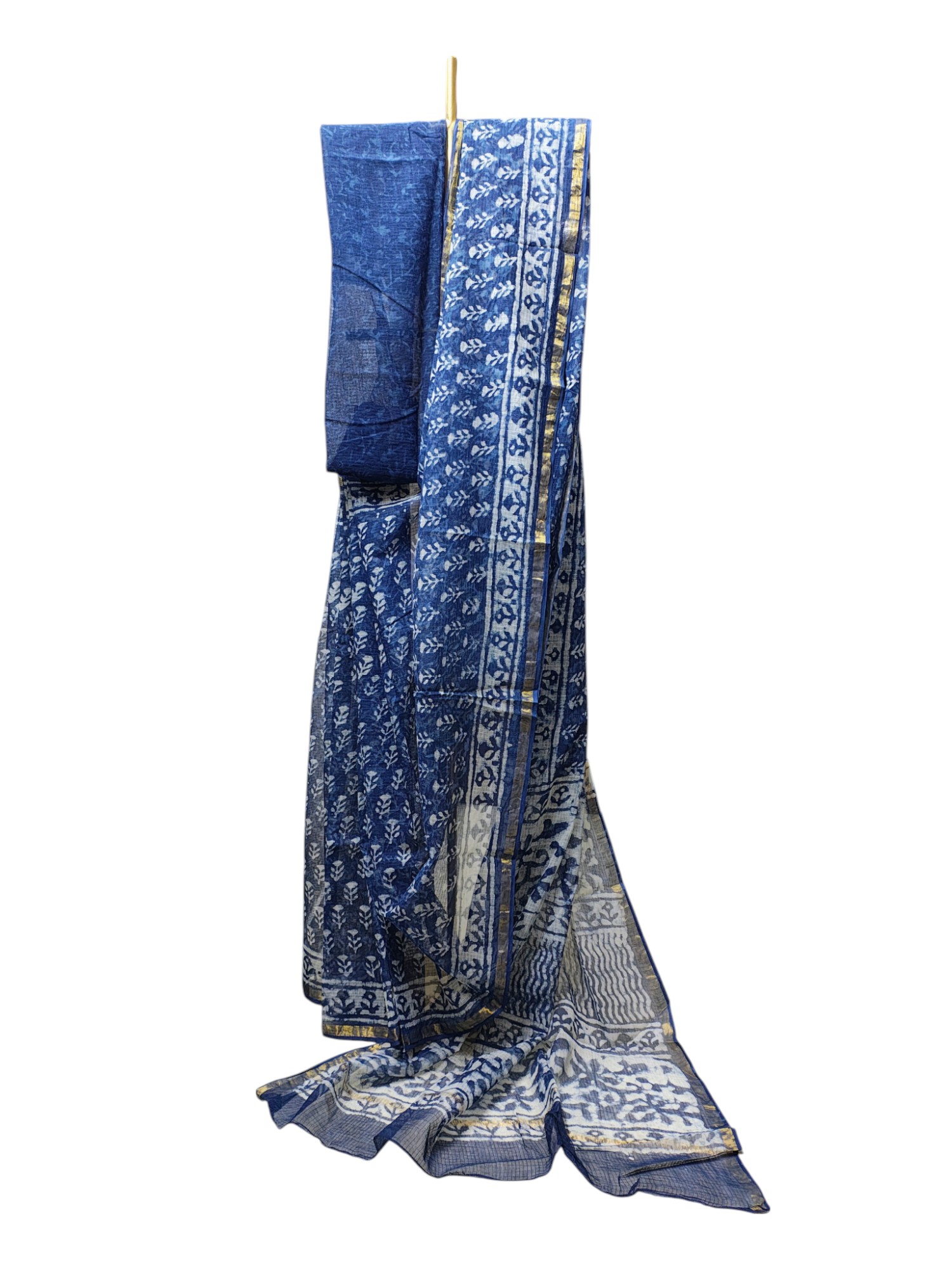 Indigo Kota Doria Saree for Women