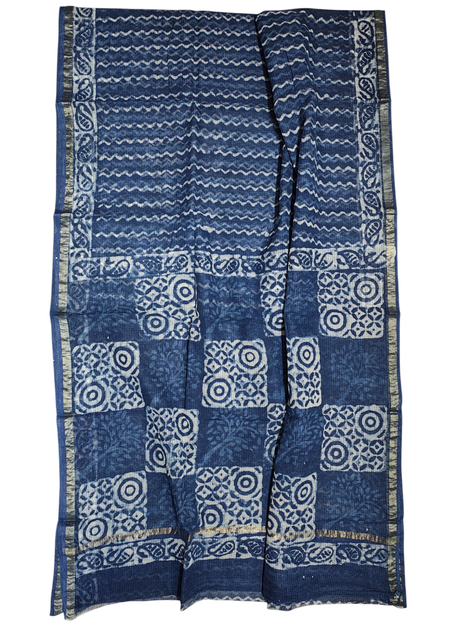 Indigo Kota Doria Cotton Saree for Women